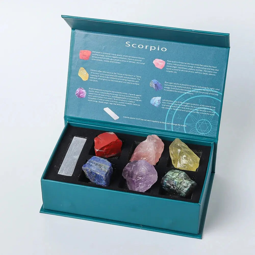 Zodiac Birthstone Crystal Set – Feng Shui & Meditation Gift Box - Gems Ritual