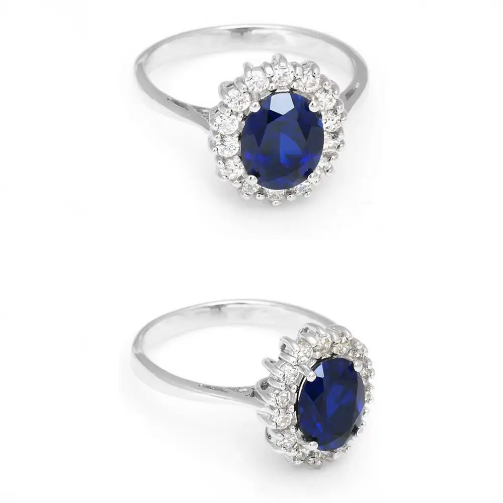 Glamorous Sapphire Jewelry Set with Zirconia Accents Gems Ritual