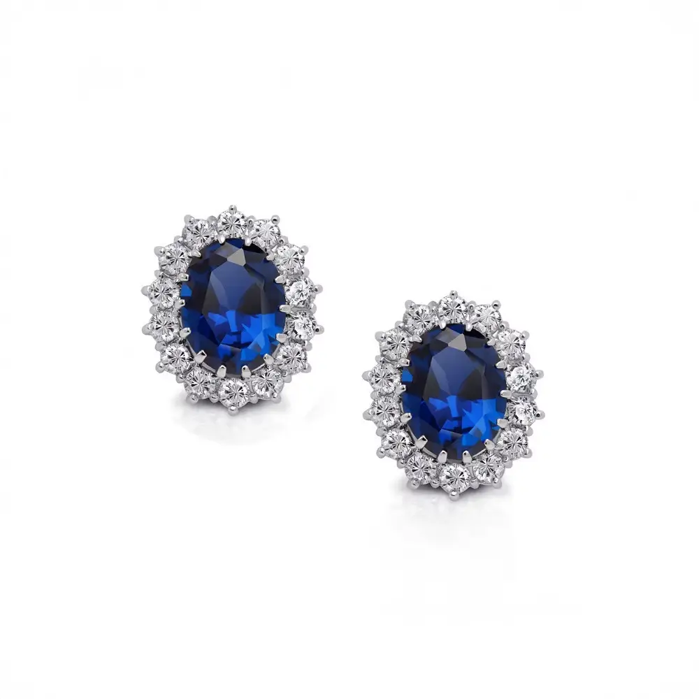 Glamorous Sapphire Jewelry Set with Zirconia Accents Gems Ritual