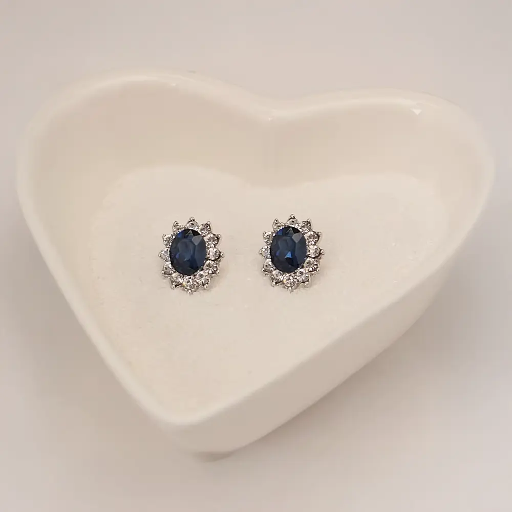 Glamorous Sapphire Jewelry Set with Zirconia Accents Gems Ritual
