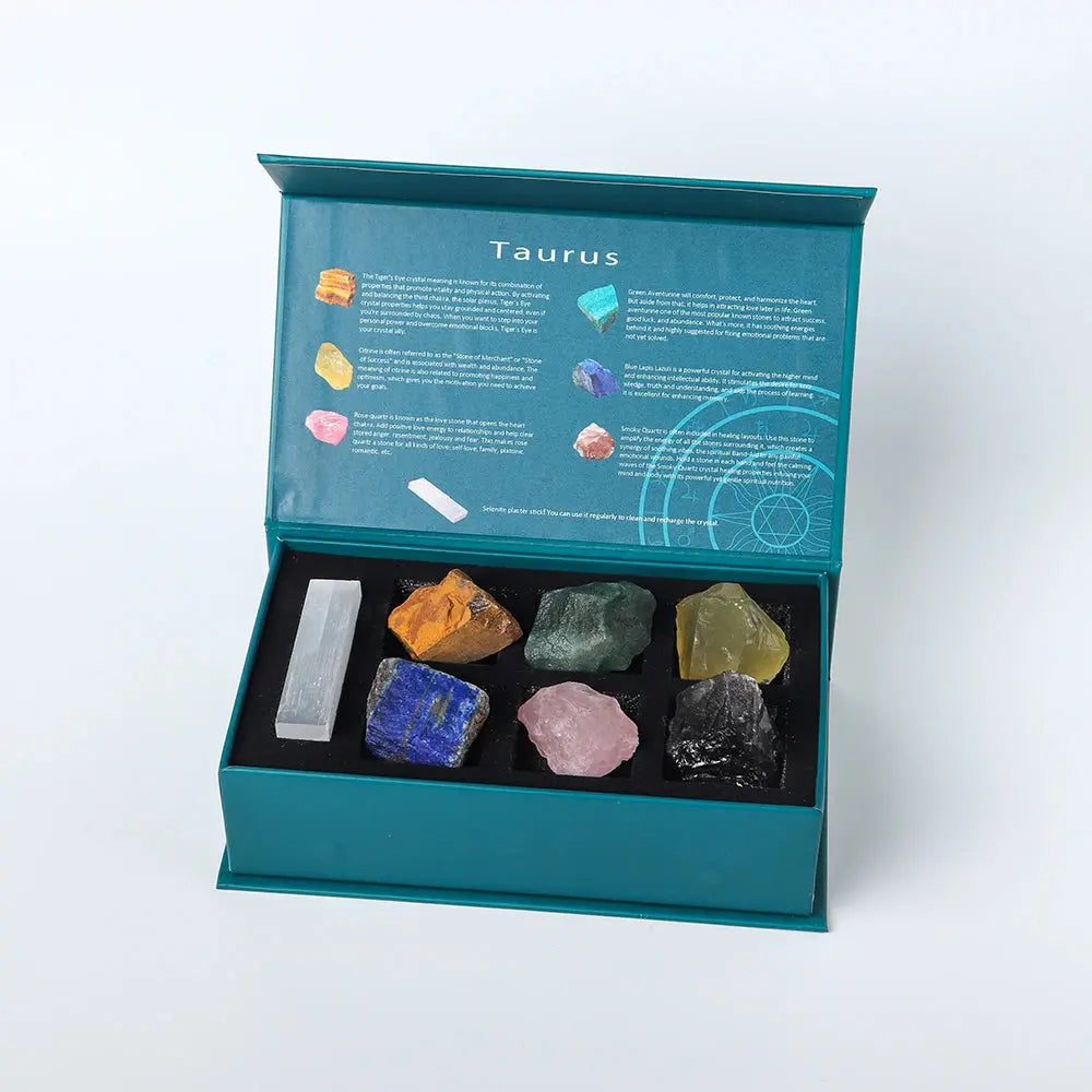 Zodiac Birthstone Crystal Set – Feng Shui & Meditation Gift Box - Gems Ritual
