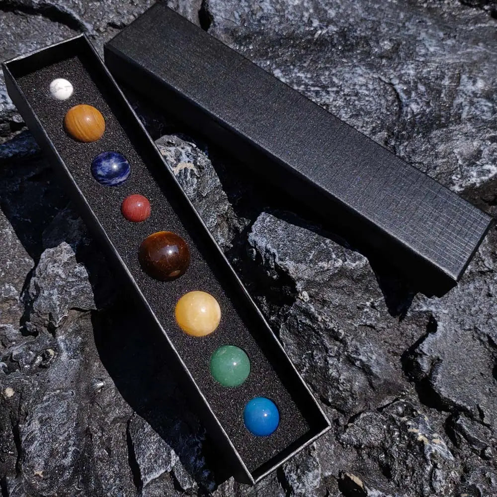 Handcrafted Natural Gemstone Solar System Set for Cosmic Enthusiasts - Gems Ritual