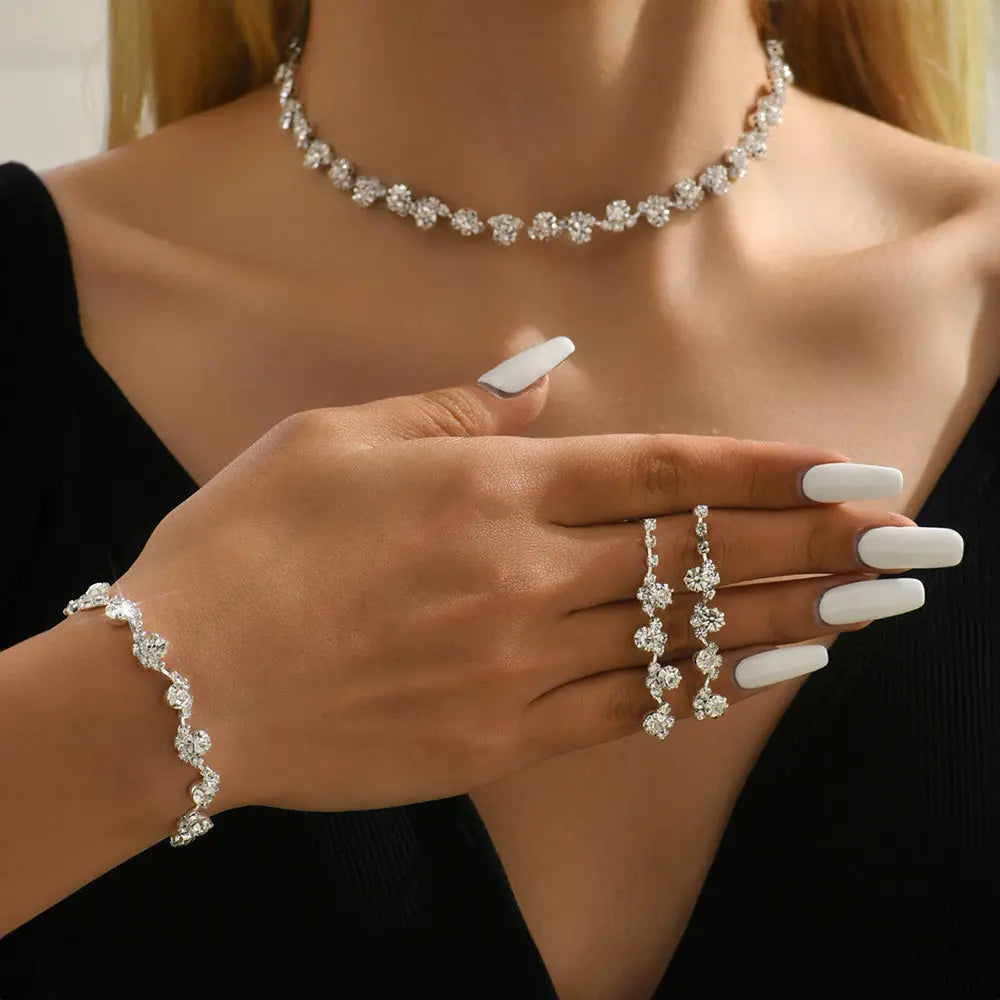 Radiant Crystal Jewelry Set for a Touch of Classic Glamour - Gems Ritual