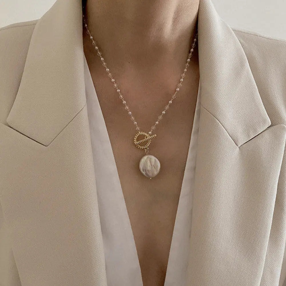 Graceful Pearl Necklace Infused with Aura Energy - Gems Ritual