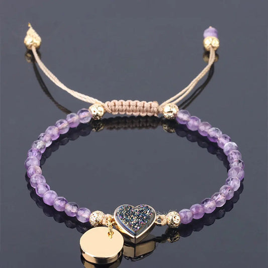 Amethyst Energy Crystal Bracelet - Healing Jewelry for Balance - Gems Ritual