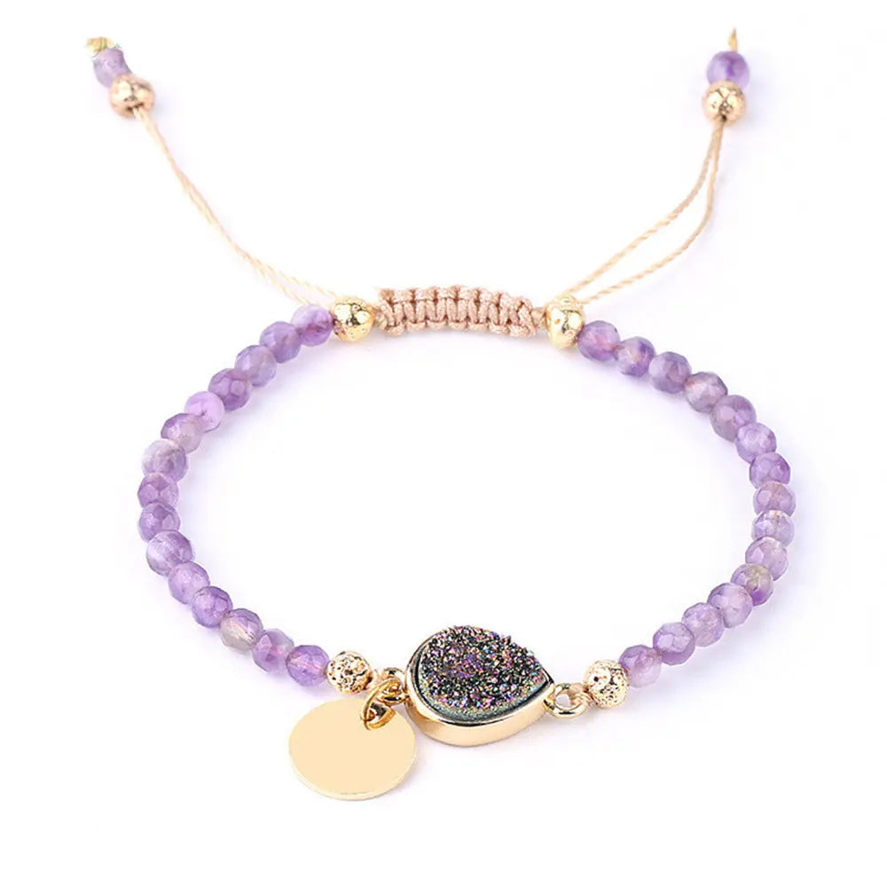 Amethyst Energy Crystal Bracelet - Healing Jewelry for Balance - Gems Ritual