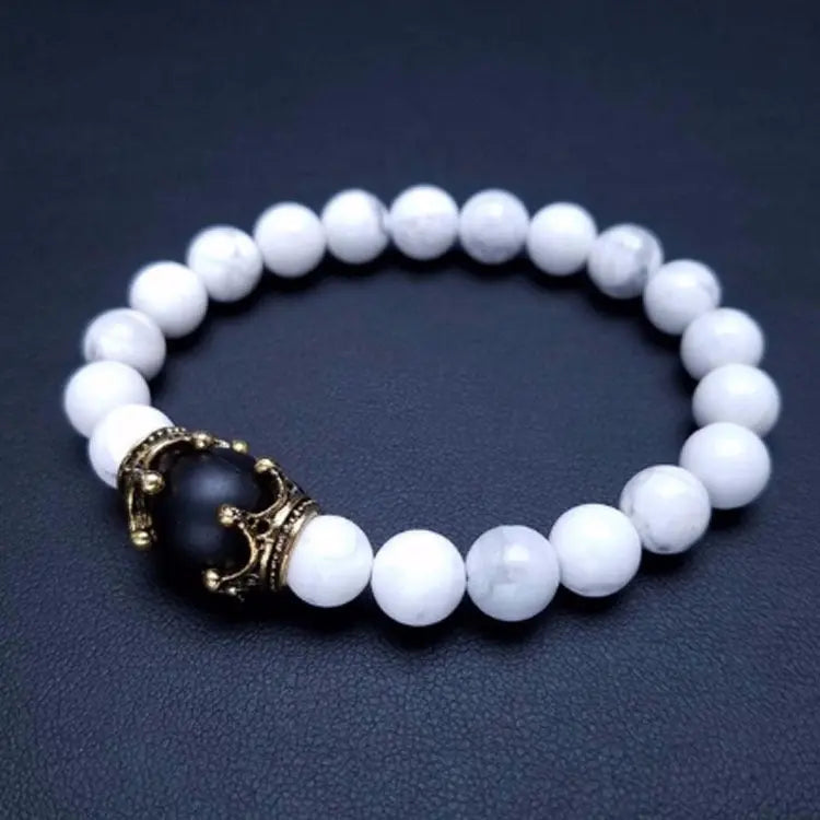 Royal Crown Gemstone Bracelet – Natural Stone Beads Gems Ritual
