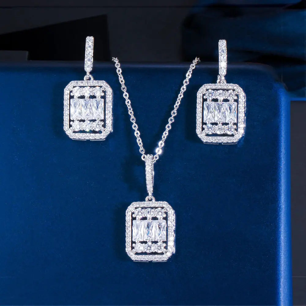 Geometric zircon jewelry set - Gems Ritual