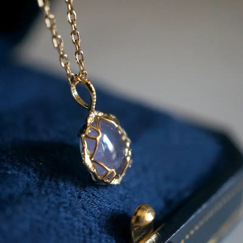 Purple amethyst crystal jewelry for calm and intuition