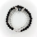Yin Yang Bracelet – Black & White Natural Crystal Beads - Gems Ritual