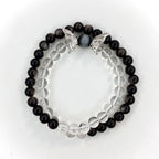 Yin Yang Bracelet – Black & White Natural Crystal Beads - Gems Ritual