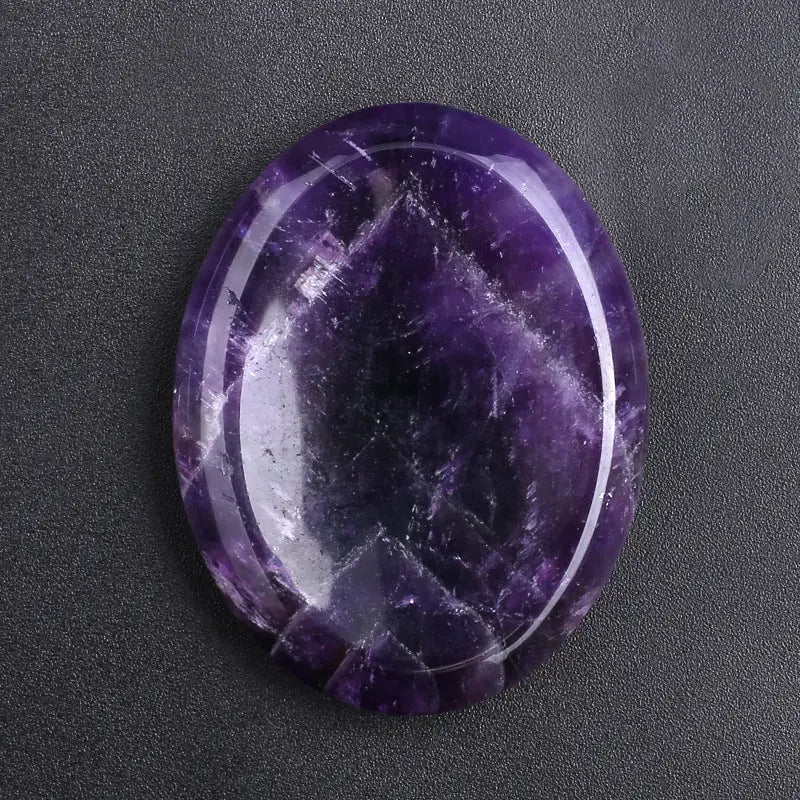 Natural Crystal Thumb Stone – Oval Worry Stone for Stress Relief & Meditation - Gems Ritual