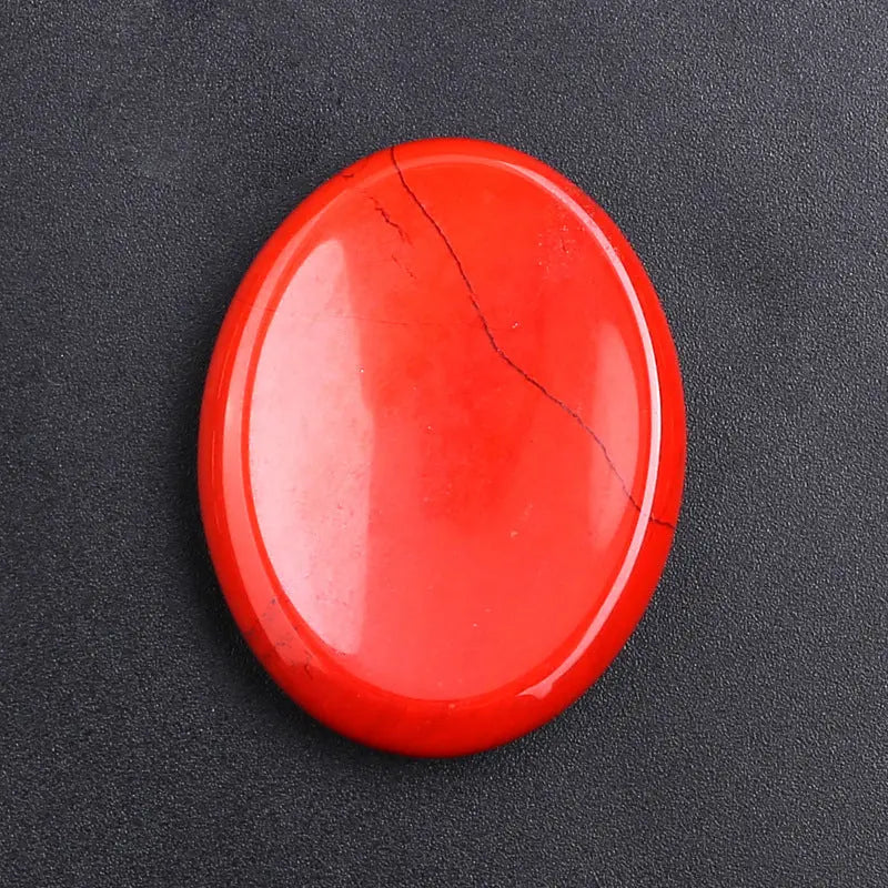 Natural Crystal Thumb Stone – Oval Worry Stone for Stress Relief & Meditation - Gems Ritual