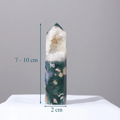 Homedecor - Crystal Green Agate Hole Column