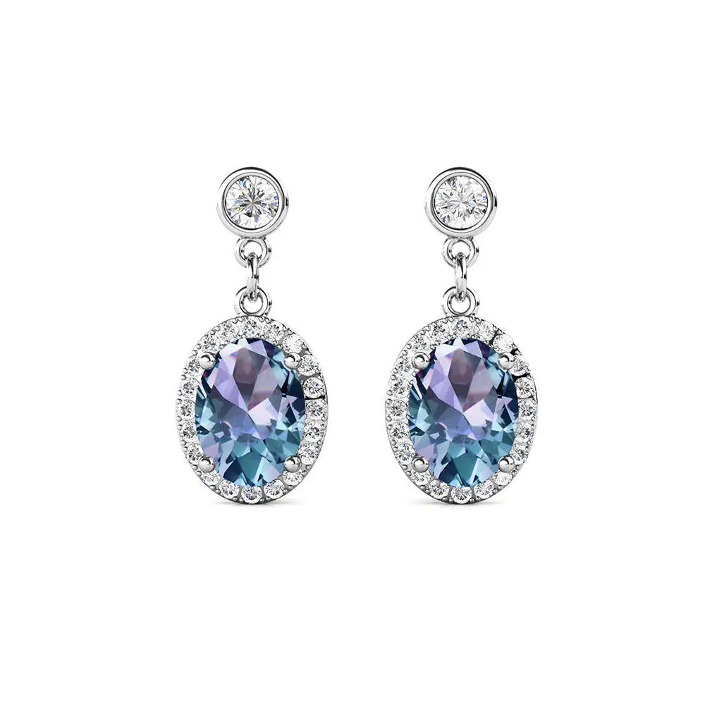 Exquisite Natural Topaz Earrings with Cubic Zirconia Accents Gems Ritual