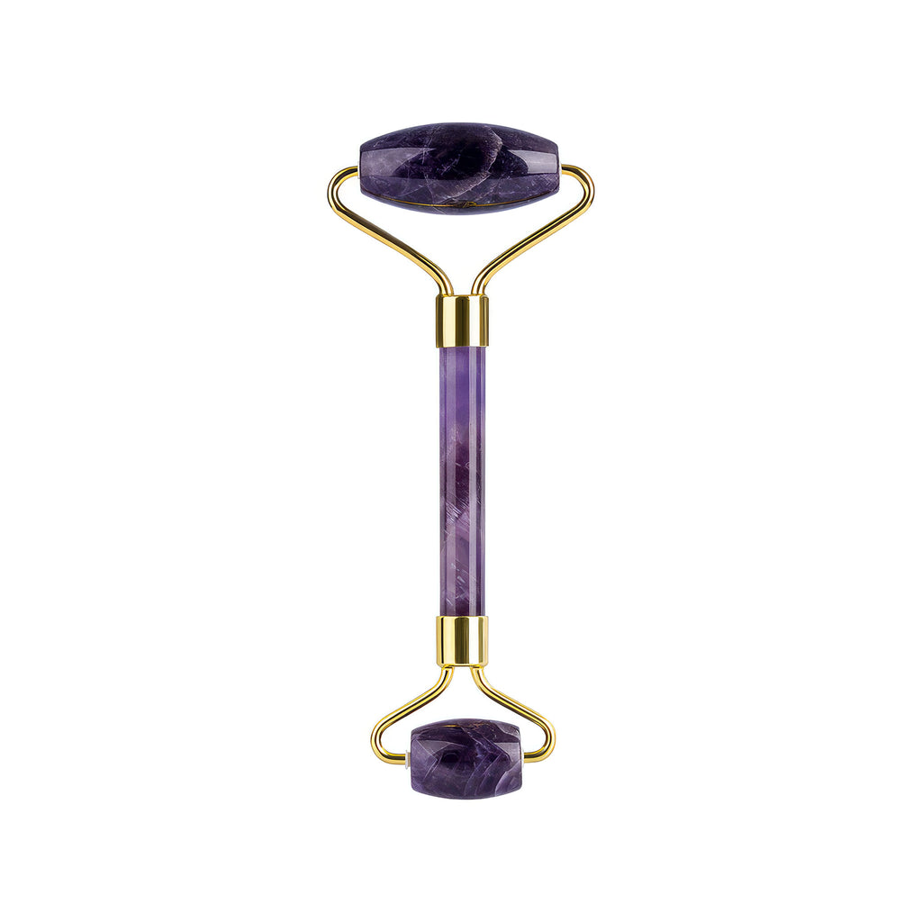Premium Amethyst Face Roller & Scraping Tool Kit Gems Ritual
