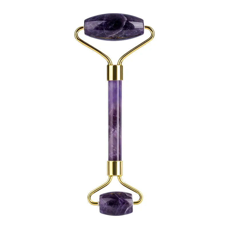 Premium Amethyst Face Roller & Scraping Tool Kit Gems Ritual