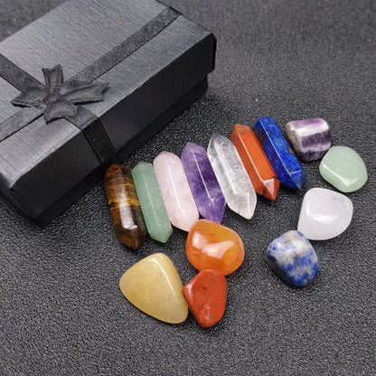 Coffret de Méditation - Aventurine &amp; Oeil de Tigre &amp; Améthyste &amp; Cristal