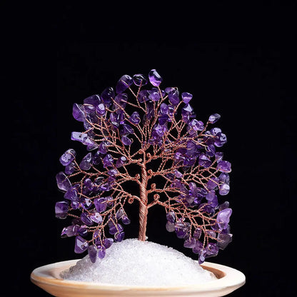 Unique Natural Amethyst Tree for Aura Cleansing and Positive Energy Gems Ritual