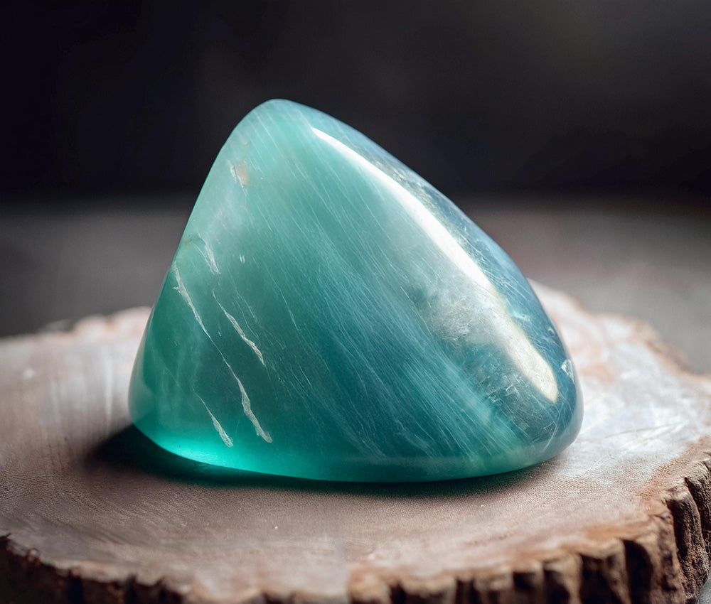 Amazonite gemstone linked to Amazonian warriors for protection, used in ancient Egyptian jewelry as a symbol of fertility, courage, and good fortune.