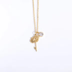 Personalized Birthstone Necklace – Elegant Zircon Flower Pendant Gems Ritual