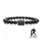 Astrology Birthstone Bracelet – Black Agate Protection Beads Gems Ritual