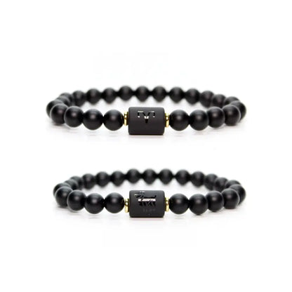 Astrology Birthstone Bracelet – Black Agate Protection Beads Gems Ritual