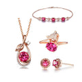 Romantic Rose Gold Jewelry with Red Tourmaline Gems Ritual