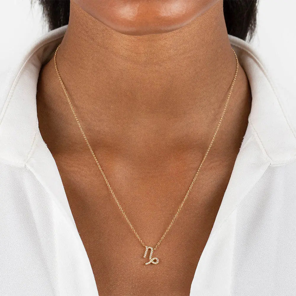 Celestial Diamond Zodiac Necklace – Astrology Sign Jewelry Gift - Gems Ritual
