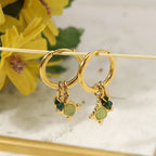 Green Aventurine Earrings for Mindful Elegance - Gems Ritual