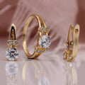 Sophisticated Rose Gold Jewelry Set – Round Zircon Bridal Accessories - Gems Ritual