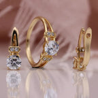Sophisticated Rose Gold Jewelry Set – Round Zircon Bridal Accessories - Gems Ritual