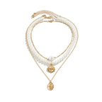 Starfish Pearl Shell Layered Necklace Set – 3 - Piece Beach Jewelry - Gems Ritual