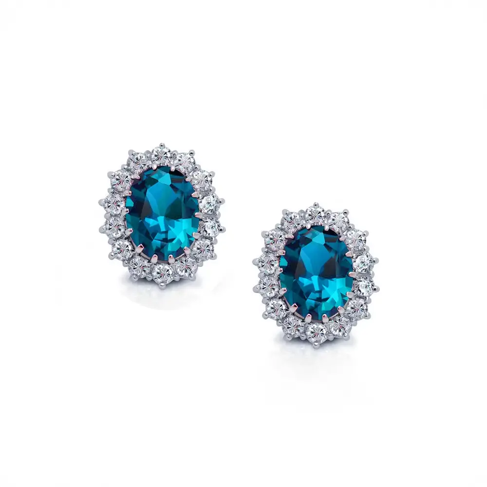 Glamorous Sapphire Jewelry Set with Zirconia Accents Gems Ritual