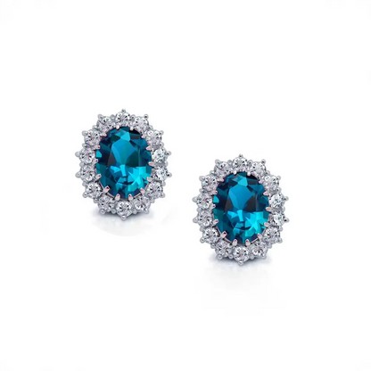Glamorous Sapphire Jewelry Set with Zirconia Accents Gems Ritual