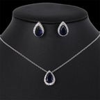 Timeless Zircon Wedding Set with Necklace and Earrings - Gems Ritual