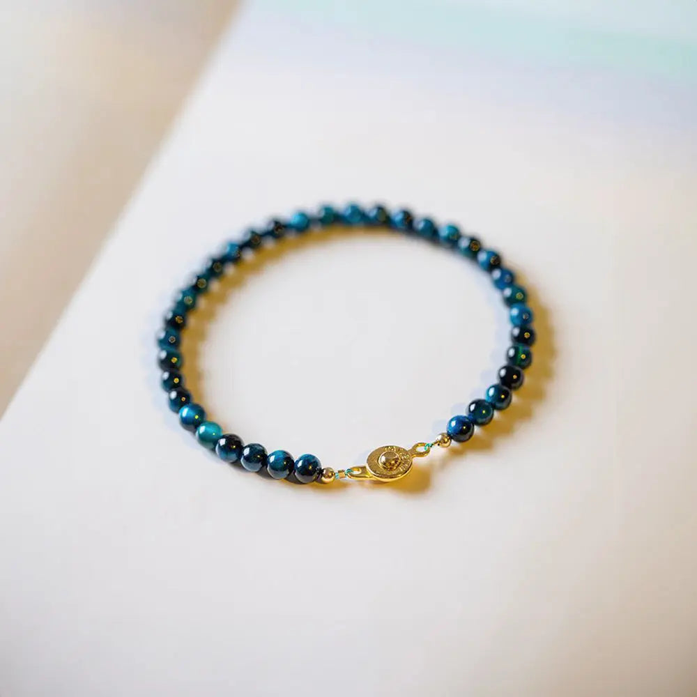 Aura Cleansing & Chakra Healing Blue Tiger Eye Bracelet - Gems Ritual