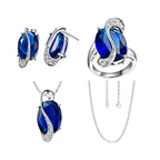 Sparkling Zircon Jewelry Set – Complete Style with Necklace, Ring, and Earrings - Gems Ritual