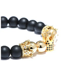 Crowned Elegance Volcanic Beads Bracelet for Unisex Style - Gems Ritual