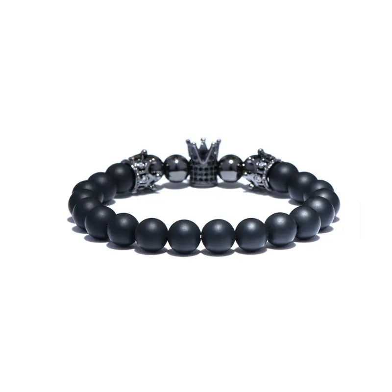 Bracelet Couronne en Pierres Volcaniques