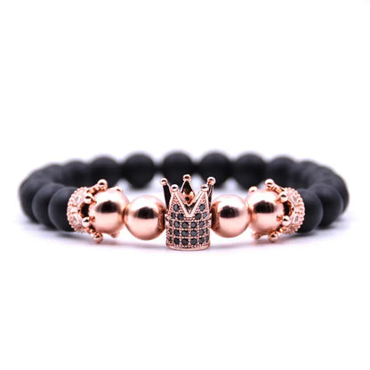 Bracelet Couronne en Pierres Volcaniques