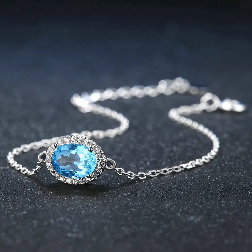 Modern Chic Women’s Jewelry – Stunning Blue Topaz Bracelet - Gems Ritual