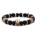 King's Crown Gem Bracelet – Classic Zircon & Bead Design - Gems Ritual
