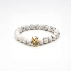 King's Crown Gem Bracelet – Classic Zircon & Bead Design - Gems Ritual