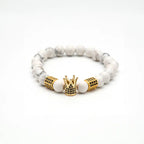 King's Crown Gem Bracelet – Classic Zircon & Bead Design - Gems Ritual
