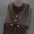 Elegant Zircon Set with Drop Earrings and Square Necklace - Gems Ritual
