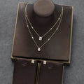 Elegant Zircon Set with Drop Earrings and Square Necklace - Gems Ritual
