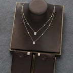 Elegant Zircon Set with Drop Earrings and Square Necklace - Gems Ritual