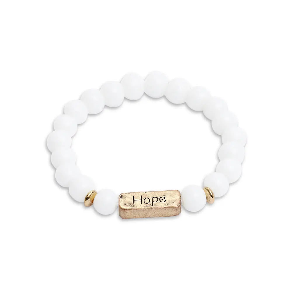 Natural Stone Bracelet with Hope Charm Gems Ritual