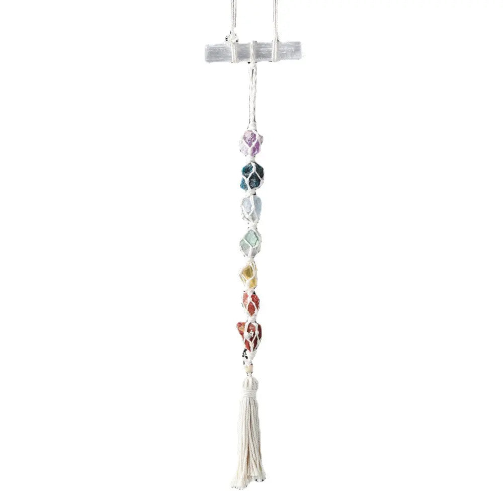 Chakra Stones Car Hanging – Natural Crystal Energy Decor & Protection Gems Ritual